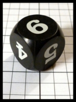 Dice : Dice - 6D - Black with Numerals - June 2014